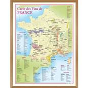 Carte des Vins de France encadre