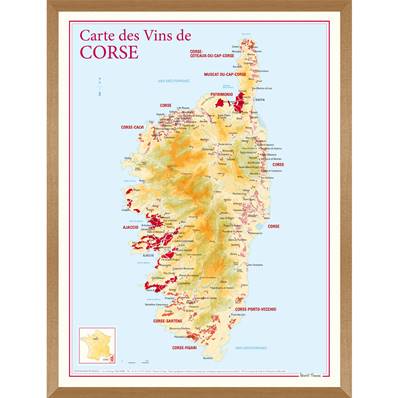 Carte des Vins de Corse encadrée