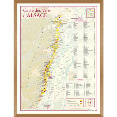 Carte des Vins d'Alsace encadrée