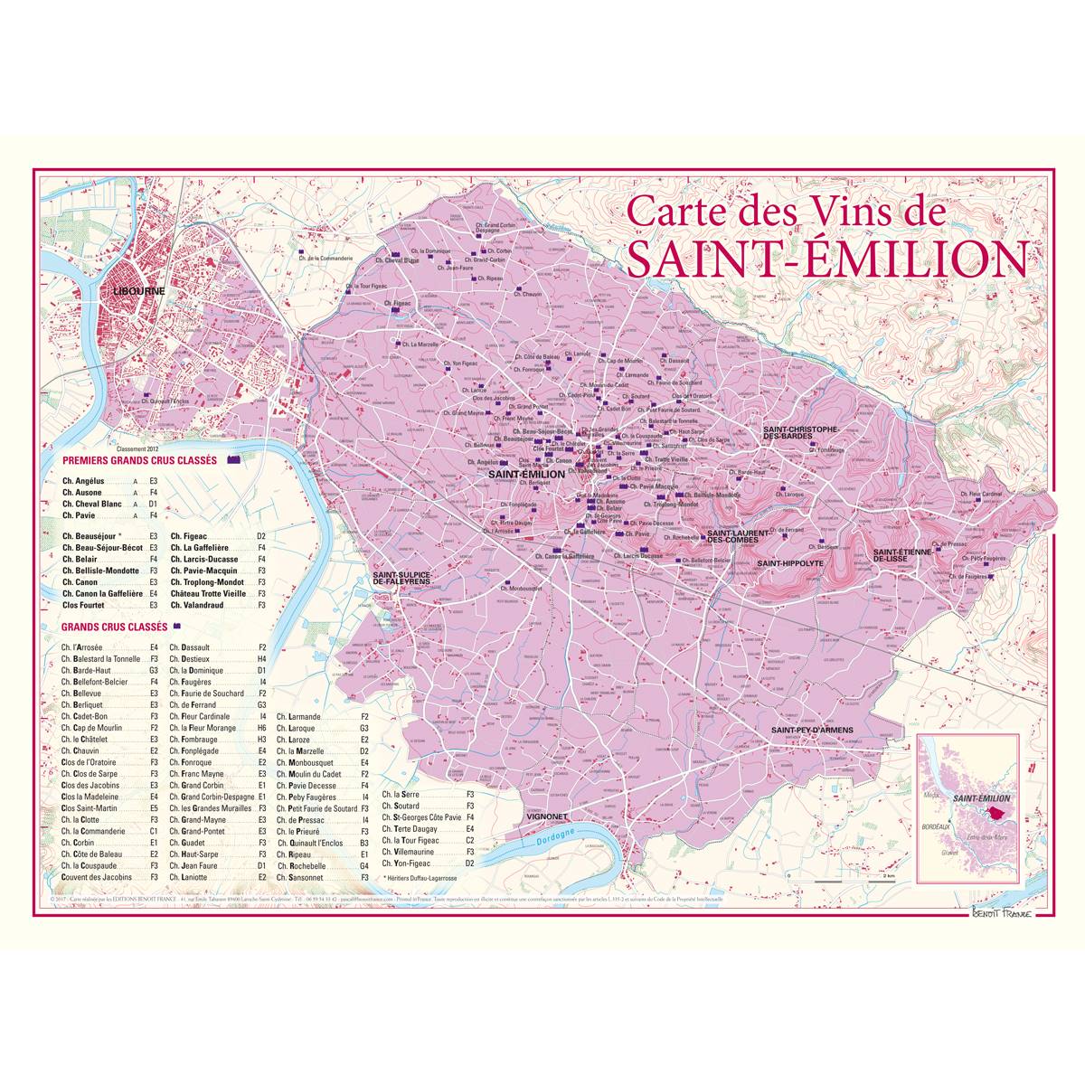 Impression Sur Toile Vintage Saint-Émilion France - Déco Murale 20x30 Cm, Cadre Au Choix