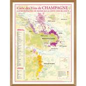 Carte des Vins de Champagne "La Montagne de Reims" encadrée