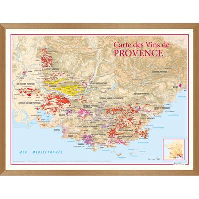 Carte des Vins de Provence encadrée