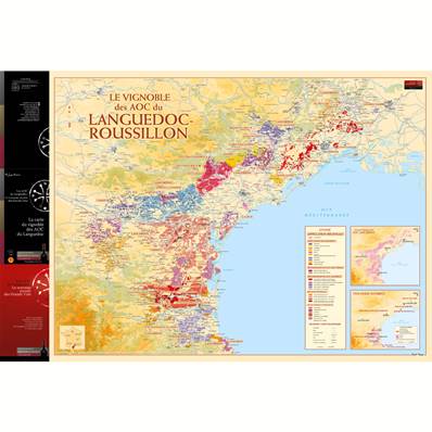Carte du Vignoble du Languedoc et du Roussillon pliée