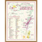 Carte des Vins de Bourgogne encadrée