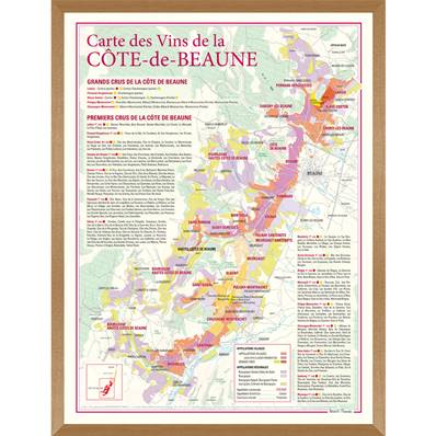 Carte des Vins de la Côte-de-Beaune encadrée