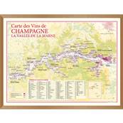 Carte des Vins de Champagne "La Vallée de la Marne" encadrée