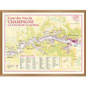 Carte des Vins de Champagne "La Valle de la Marne" encadre