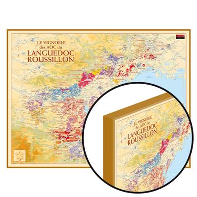 Carte du Vignoble du Languedoc et du Roussillon laminée