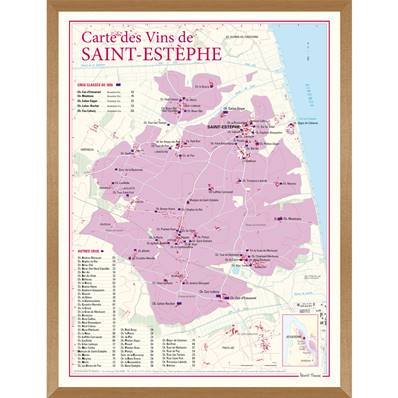 Carte des Vins de Saint-Estèphe encadrée