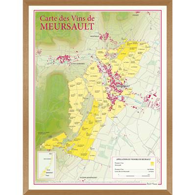 Carte des Vins de Meursault encadrée