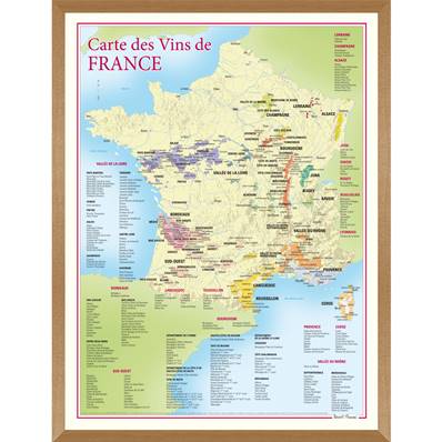 Carte des Vins de France encadrée