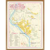 Carte des Vins de Pouilly-Fumé et de Pouilly-sur-Loire encadrée