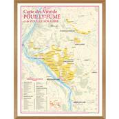 Carte des Vins de Pouilly-Fum et de Pouilly-sur-Loire encadre