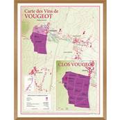 Carte des Vins de Vougeot et Clos Vougeot encadrée