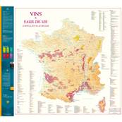 Carte de France des Vins et Eaux-de-Vie d'Appellation d'Origine pliée