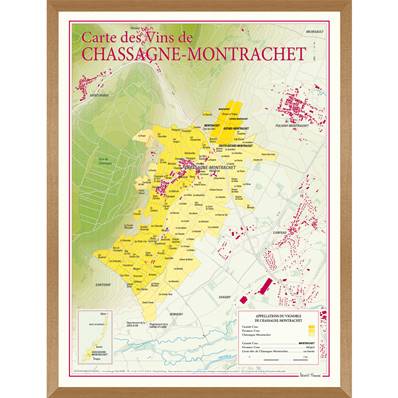 Carte des Vins de Chassagne-Montrachet encadrée