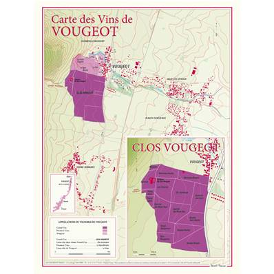 Carte des Vins de Vougeot et Clos Vougeot