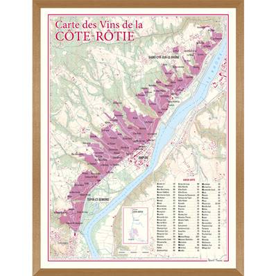 Carte des Vins de Côte-Rôtie encadrée