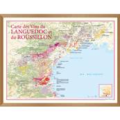 Carte des Vins du Languedoc et du Roussillon encadre