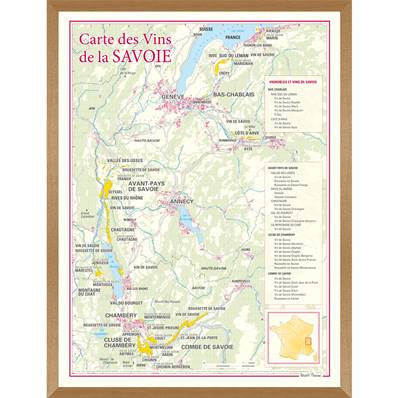 Carte des Vins de la Savoie encadrée