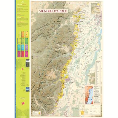 Carte du Vignoble d'Alsace pliée