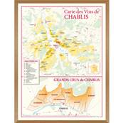 Carte des Vins de Chablis et des Grands Crus de Chablis encadre