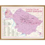Carte des Vins de Saint-Emilion encadrée