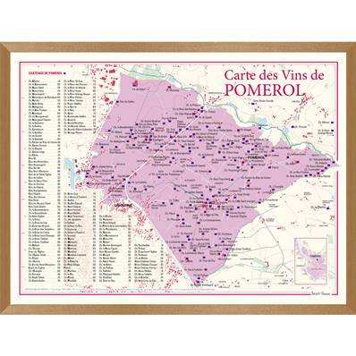 Carte des Vins de Pomerol encadrée