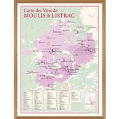 Carte des Vins de Moulis et de Listrac encadrée