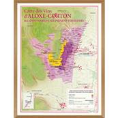 Carte des Vins de Aloxe-Corton, de Pernand-Vergelesses encadrée