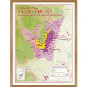 Carte des Vins de Aloxe-Corton, de Pernand-Vergelesses encadre