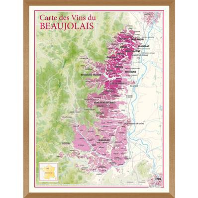 Carte des Vins du Beaujolais encadrée