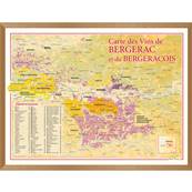 Carte des Vins de Bergerac et du Bergeracois encadrée