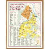 Carte des Vins de Sauternes & Barsac encadre