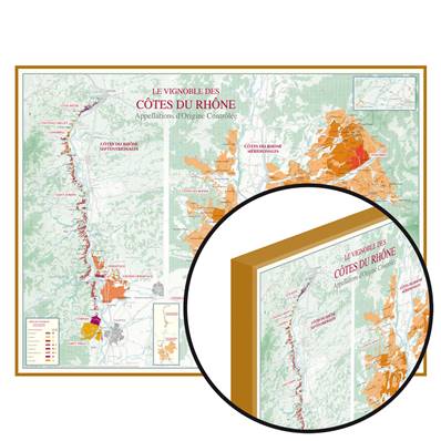 Carte du Vignoble des Côtes du Rhône laminée