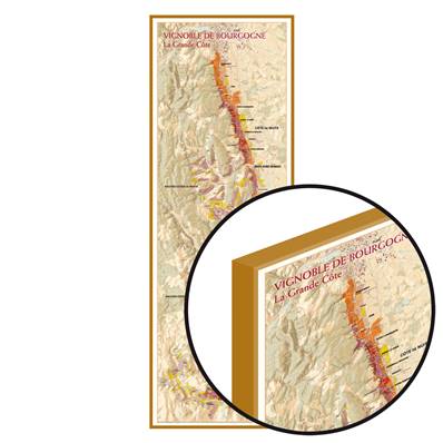 Carte du Vignoble de Bourgogne Côte d'Or laminée