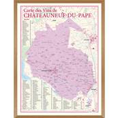 Carte des Vins de Châteauneuf-du-Pape encadrée