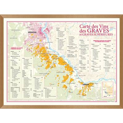 Carte des Vins des Graves encadrée