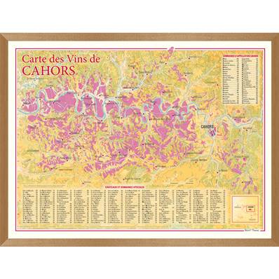 Carte des Vins de Cahors encadrée