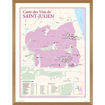 Carte des Vins de Saint-Julien encadrée