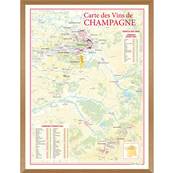 Carte des Vins de Champagne encadrée