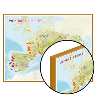 Carte du Vignoble d'Europe laminée