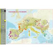 Carte du Vignoble d'Europe pliée