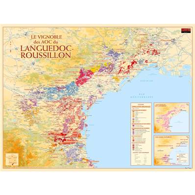 Carte du Vignoble du Languedoc et du Roussillon